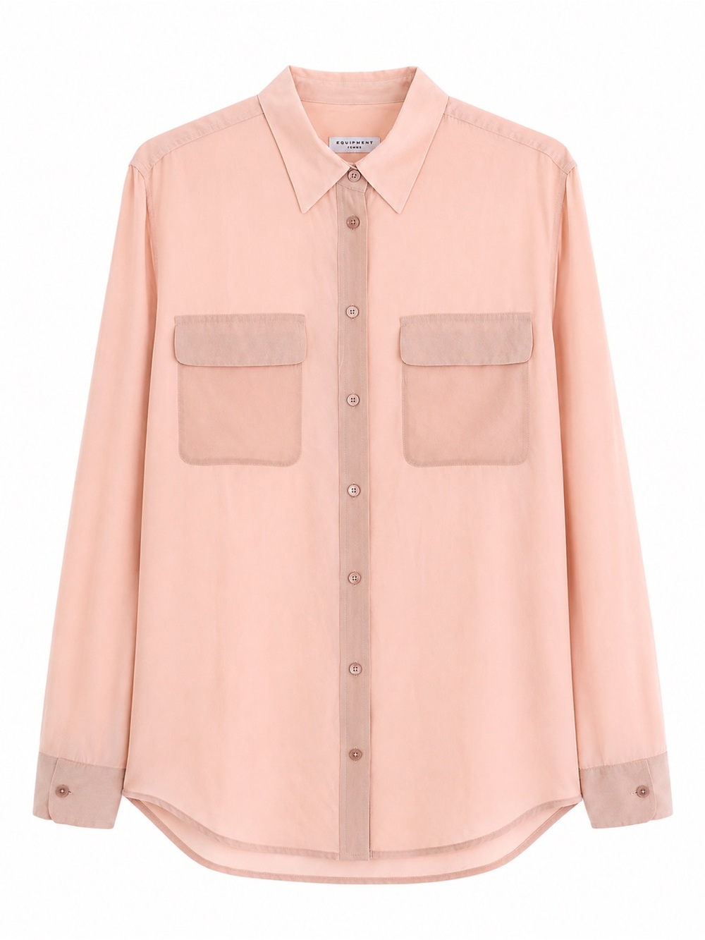 Equipment Femme Signature Silk Blouse Nude Blush Pink Size M